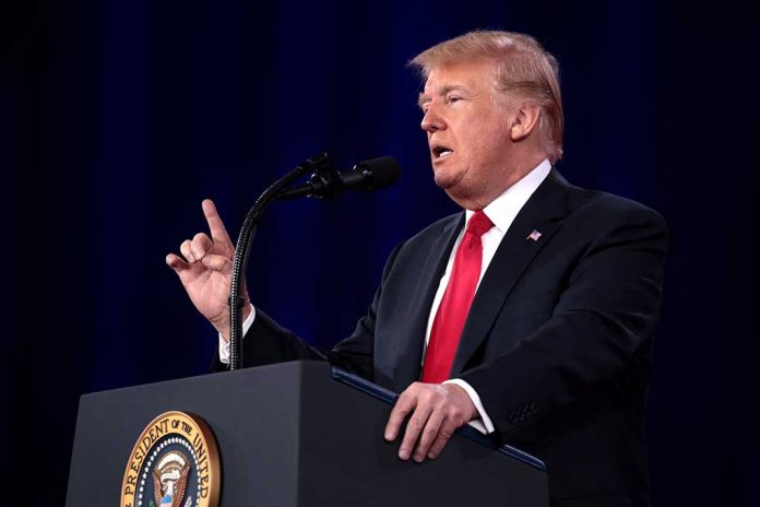 Man speaking at a podium.