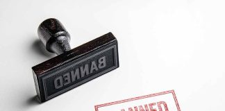 Banned stamp and rubber stamp on white background