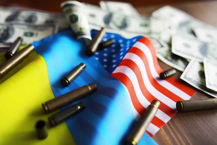 2160066359 featured image Flags bullet casings and dollar bills on table