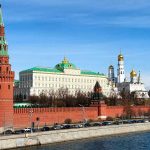 The Kremlin's towers and cathedrals beside a river