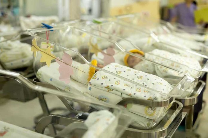 779731516 Newborn babies in a hospital nursery