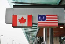 $75 Million Foreign Plot BACKFIRES – Trump Denounces! Canadian and American flags displayed at a border crossing