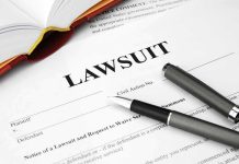 Cops vs Freemasons—Explosive Privacy Battle Legal document titled Lawsuit with pen and book.