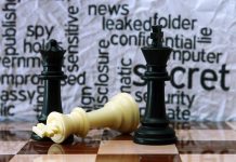 Elite Player’s Secret Killer Exposed Chess pieces with secretive background text pattern