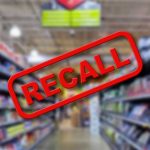 Recall warning over blurred grocery store aisle