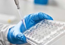 Teen Chemistry Mix Triggers FBI Arrival Gloved hand pipetting liquid into a tray.