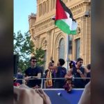 Soccer star Yamal waves Palestinian flag during parade