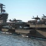 Iranian Barrage Stopped Cold – Allies TARGETED! Aircraft carrier deck with jet planes.