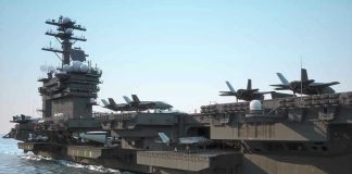 Iranian Barrage Stopped Cold – Allies TARGETED! Aircraft carrier deck with jet planes.