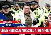 Tommy Robinson arrested at heathrow