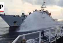 China Coast Guard fires water cannon at Philippines ship in South China Sea