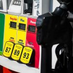 Gas Prices SKYROCKET As Conflict Gets Worse! Gas pump with diesel, regular, plus, and premium fuel options