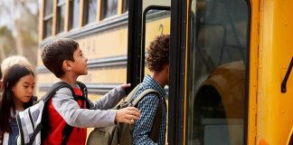 Disabled Kids School Bus Suffers Terrible Crash Children boarding a yellow school bus