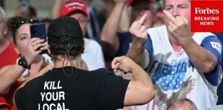 WATCH: Heckler Wearing 'Kill Your Local Pedophile' Shirt Interrupts Trump During Rally