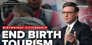 Congress Targets Birth-Tourism Hustle Republicans agree with Trump to end birthright citizenship with bill; Johnson cites 'BIRTH TOURISM'