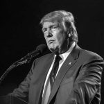 Trump NUKES CNN Reporter In On Sentence During UN Speech Donald Trump speaking at a microphone in a black-and-white photo