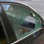 car with shattered side window