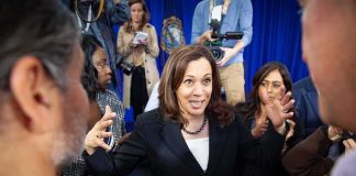 Crowd Silent as Kamala Maniacally Laughs During Campaign Kamala Harris speaks to a crowd as Maya Harris stands nearby