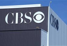 CBS logo on the exterior of a studio building