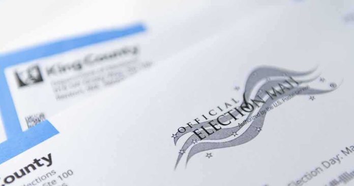 shutterstock_1686723133 Official election mail envelopes with county label