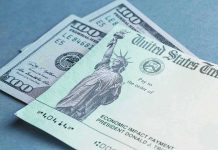 U.S. Treasury check and hundred-dollar bills