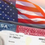 Trump Puges 300,000 Visas For This! US visa document with American flag in background